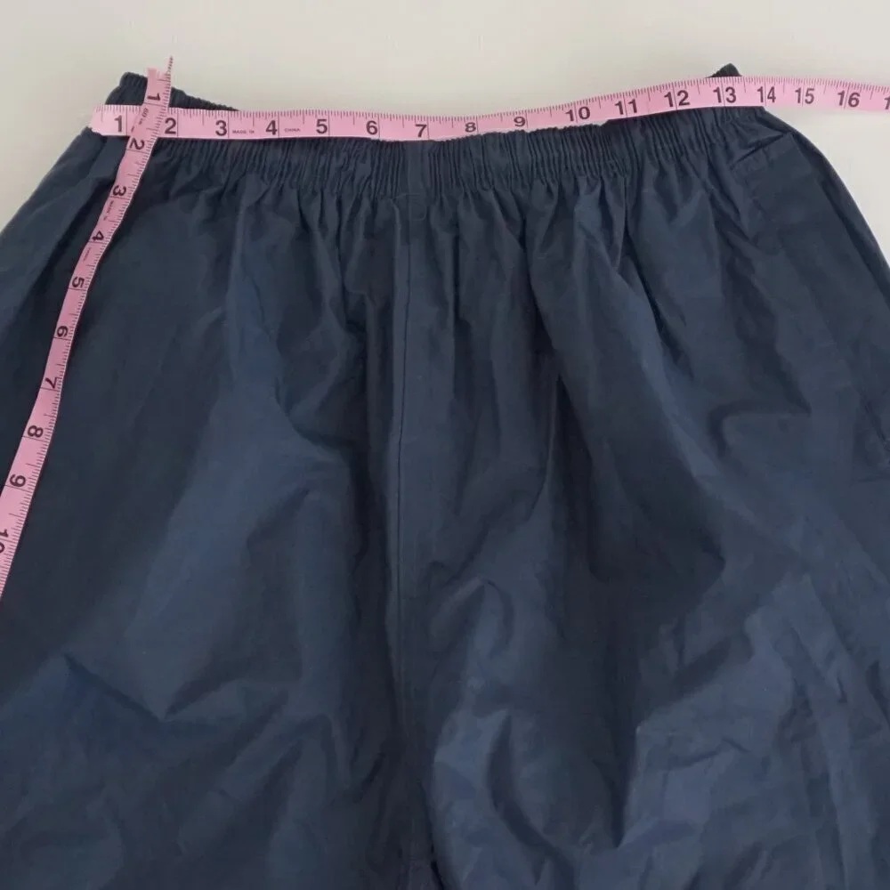 Vintage Wetskins Navy 100% Nylon Pvc Backing Waterproof Elastic Waist Pants XL - Picture 3 of 9